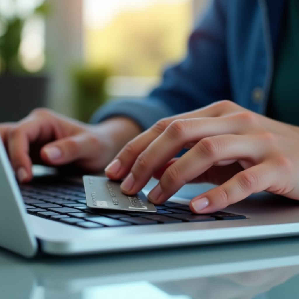Persona comprando online de forma segura