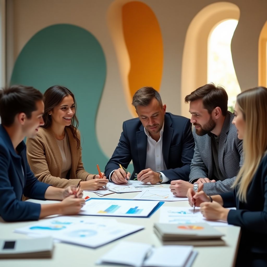 Equipo analizando gráficos financieros